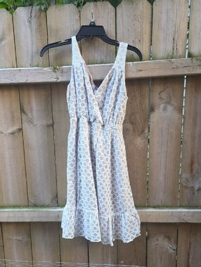 Pinky Beige Floral Sleeveless Mini Dress